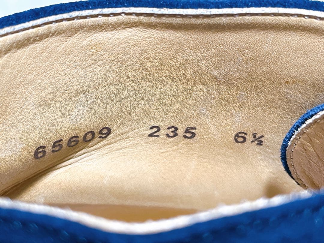 スペイン製【極美品】Berwick 高級 スエードチャッカブーツ 紺 UK6.5