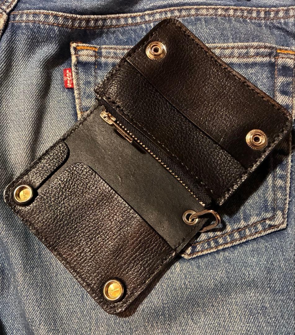 ミドルトラッカーウォレット　シルバー925クロスボール　国産シュリンク