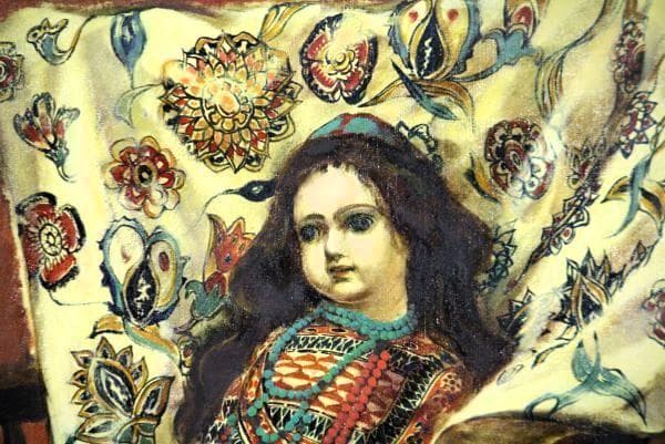 栄永大治良　タイトル「トルコの人形」　油彩　１０号　額装