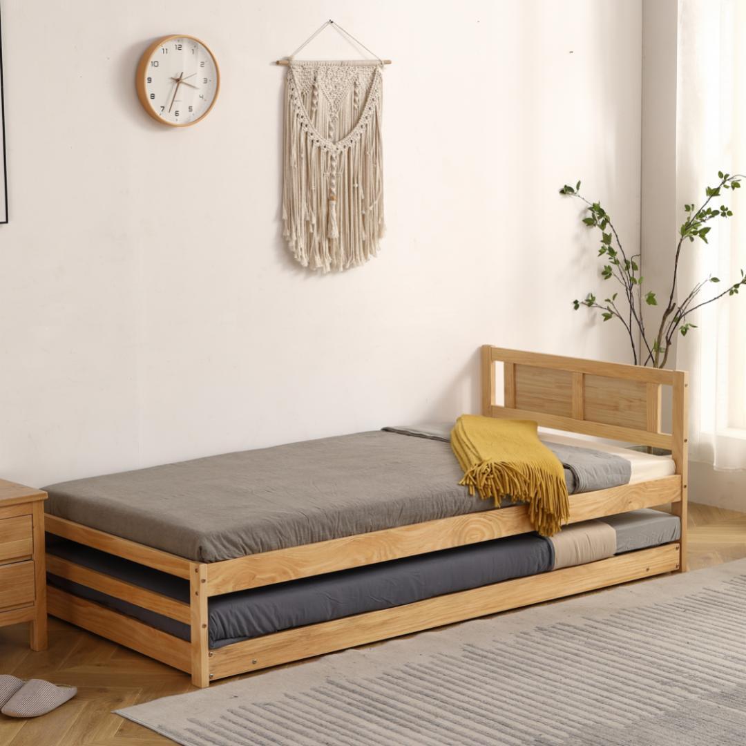 【ナチュラル】親子ベッド 二段ベッド ウッドベッド ディベッド エキストラベッド