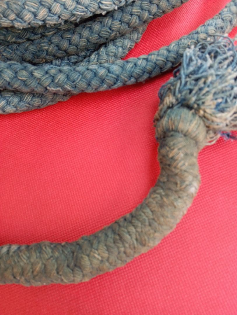 江戸時代後期幕末頃阿波淡路國徳島藩蜂須賀家知行地内武家旧家蔵出藍染武具馬具根付綱