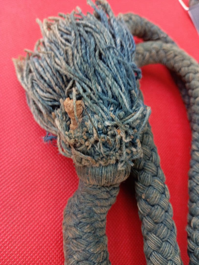 江戸時代後期幕末頃阿波淡路國徳島藩蜂須賀家知行地内武家旧家蔵出藍染武具馬具根付綱