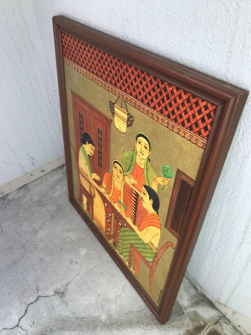 即日発送　建築家ジェフリーバワのホテル内で購入したスリランカアーティスト肉筆油絵