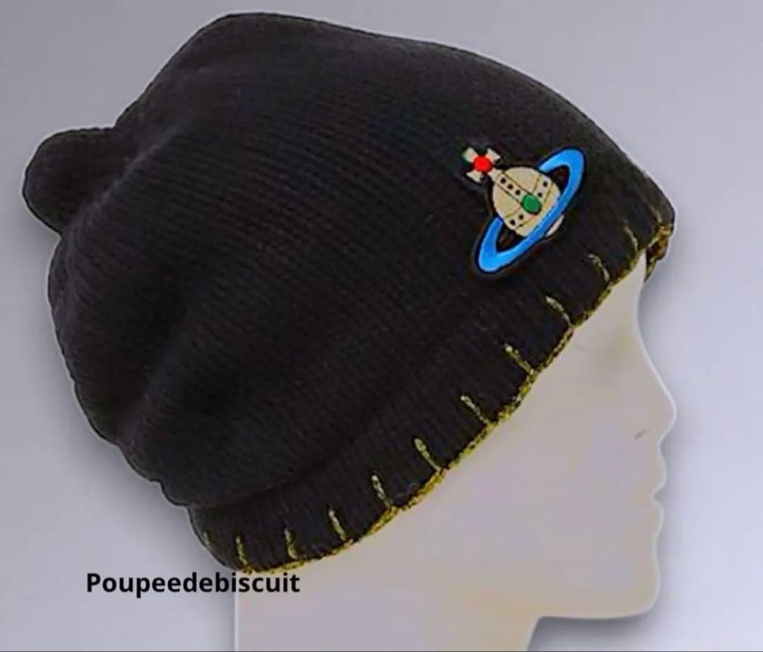 ヴィヴィアンウエストウッド　ニット帽　ビーニー　オーブブローチ付き