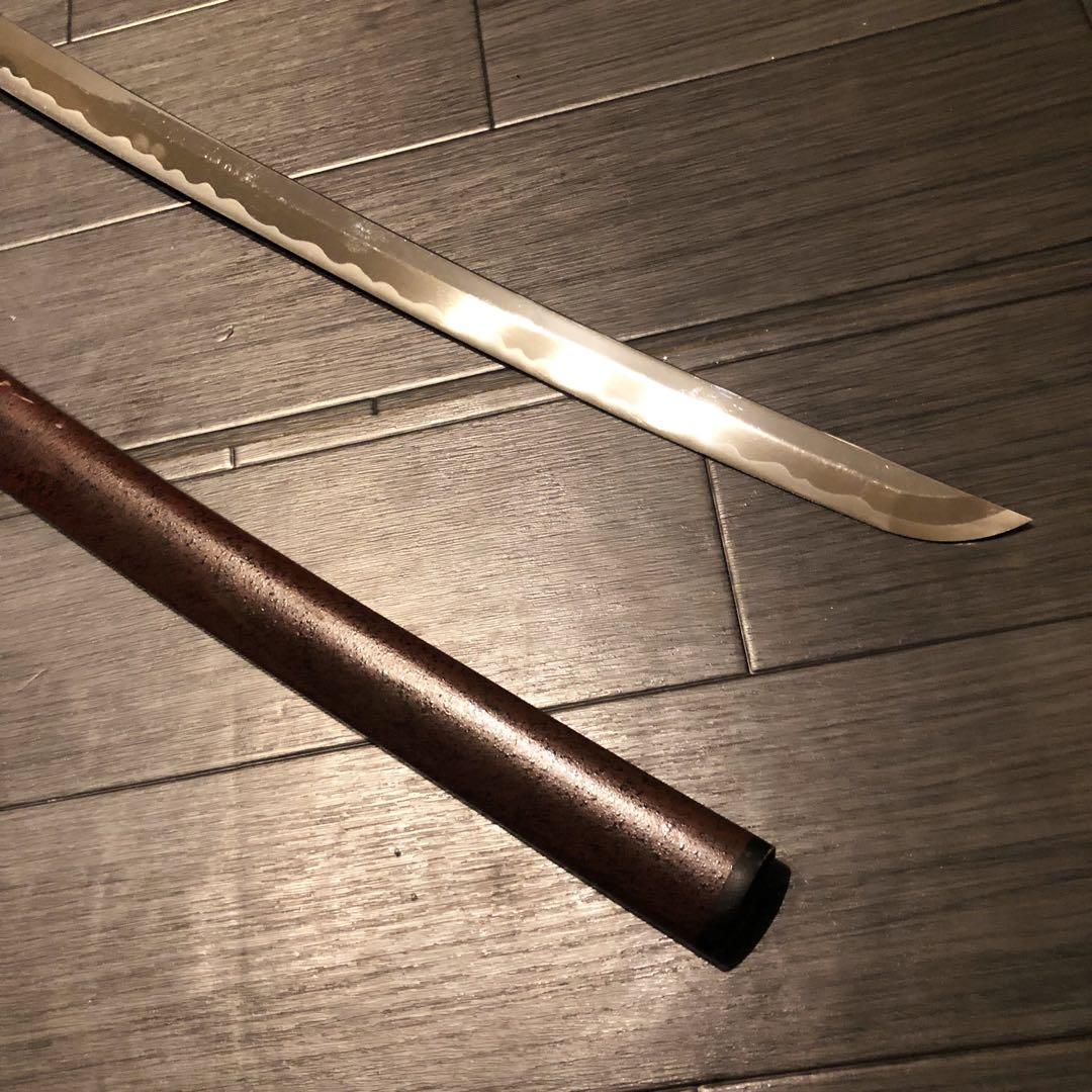 高級模造刀　高級居合刀　太刀　　本研波刃　亜鉛合金　茶拵え