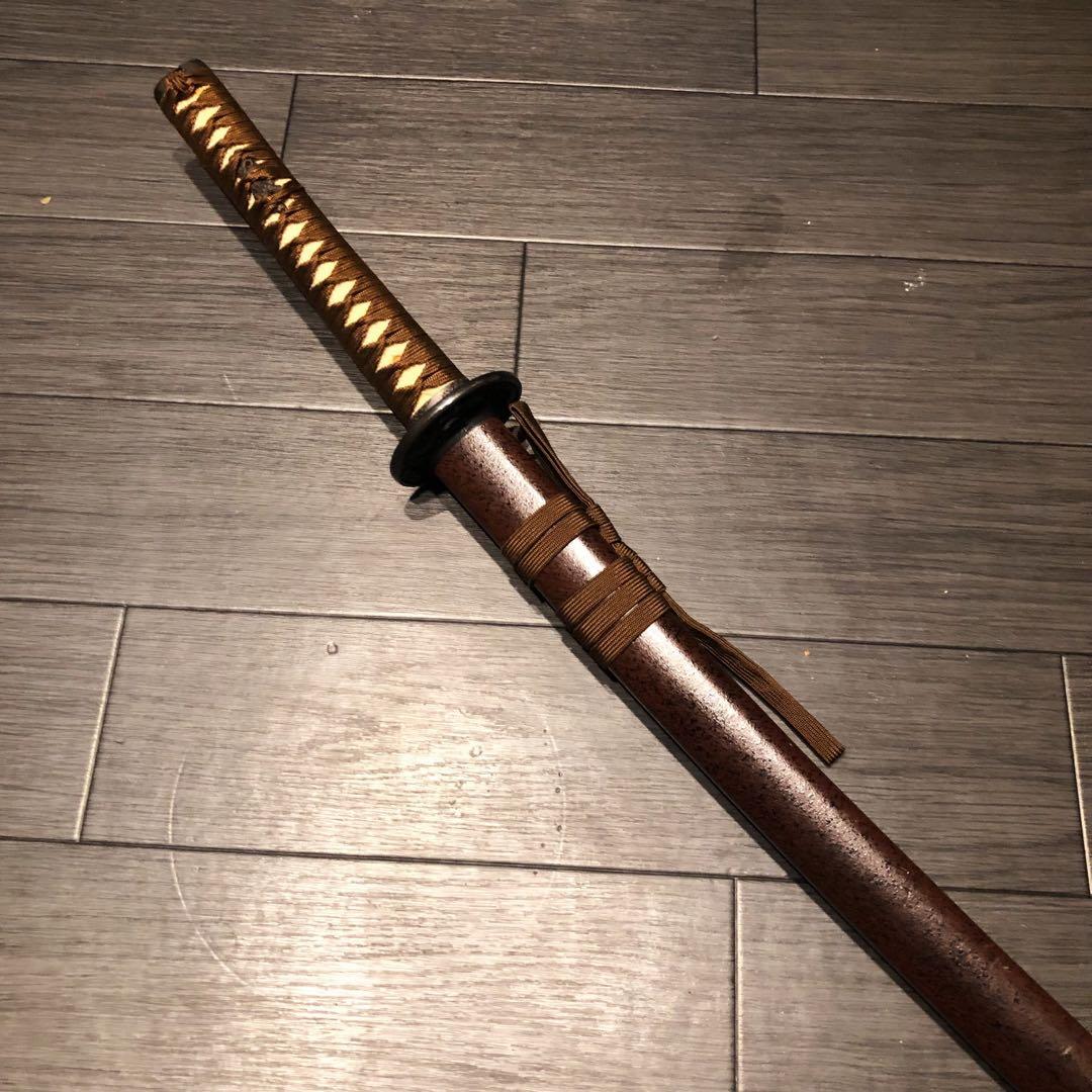 高級模造刀　高級居合刀　太刀　　本研波刃　亜鉛合金　茶拵え