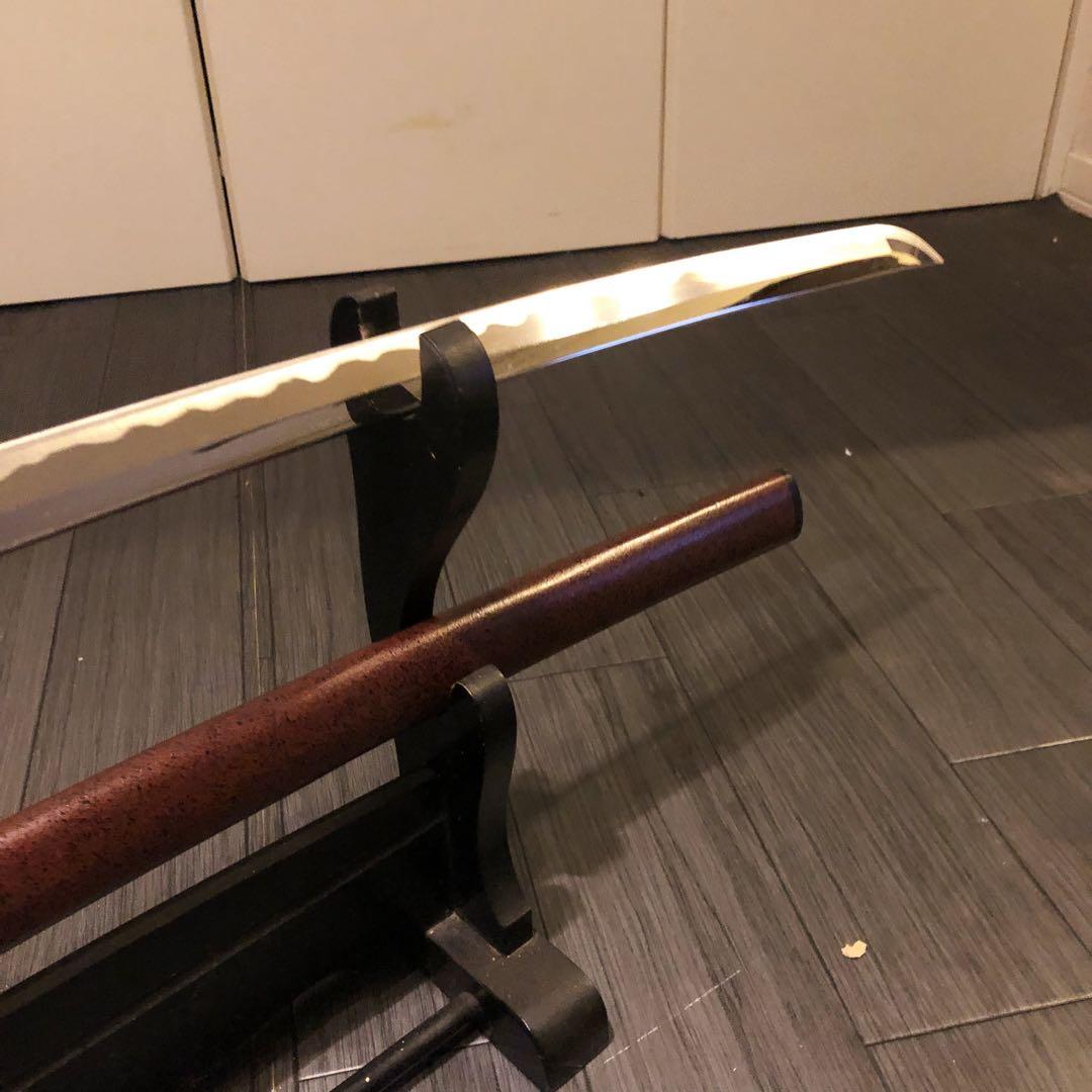 高級模造刀　高級居合刀　太刀　　本研波刃　亜鉛合金　茶拵え