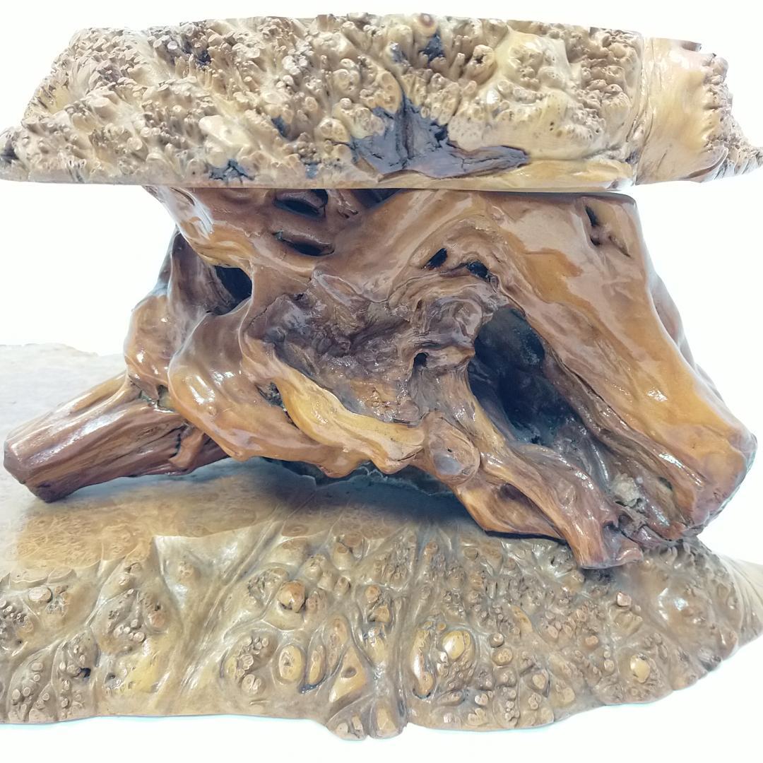 木の根 飾り台 W56cm 高級 花台 豪華 2段 盆栽卓 根卓 飾台 盆栽