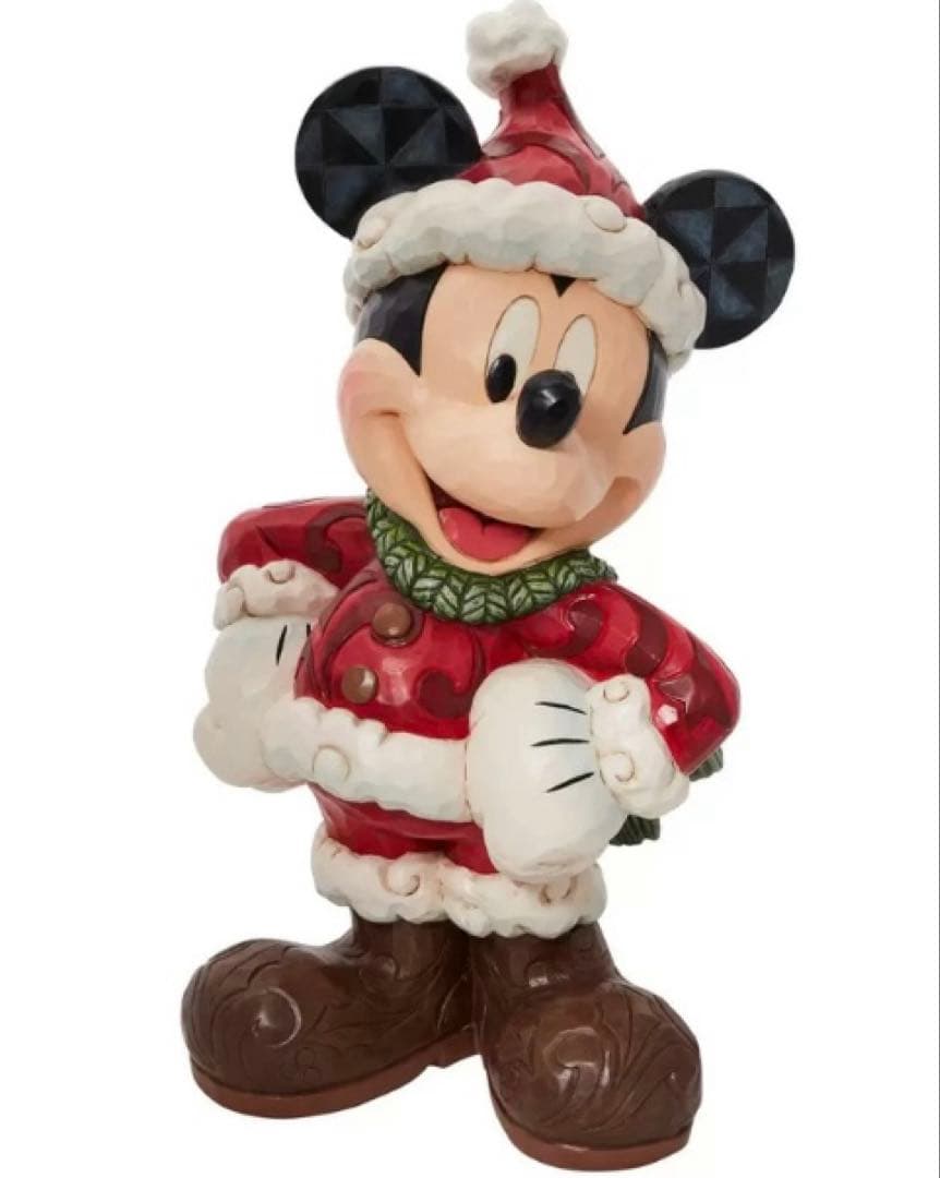 美品ディズニー ミッキー クリスマス サンタ 人形 ジム•ショア オブジェ箱付き