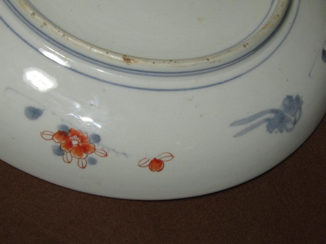 【色絵　唐獅子牡丹・鶴図　一尺三寸皿　径４０ｃｍ】古伊万里