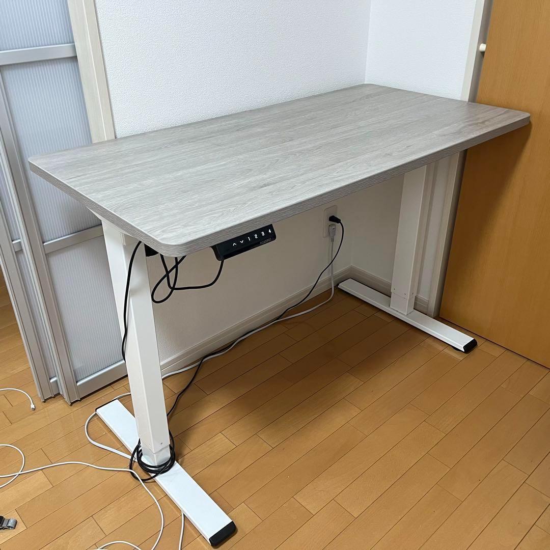Flexispot EF1 ホワイト脚部＋ホワイトウッド(マーブル)天板