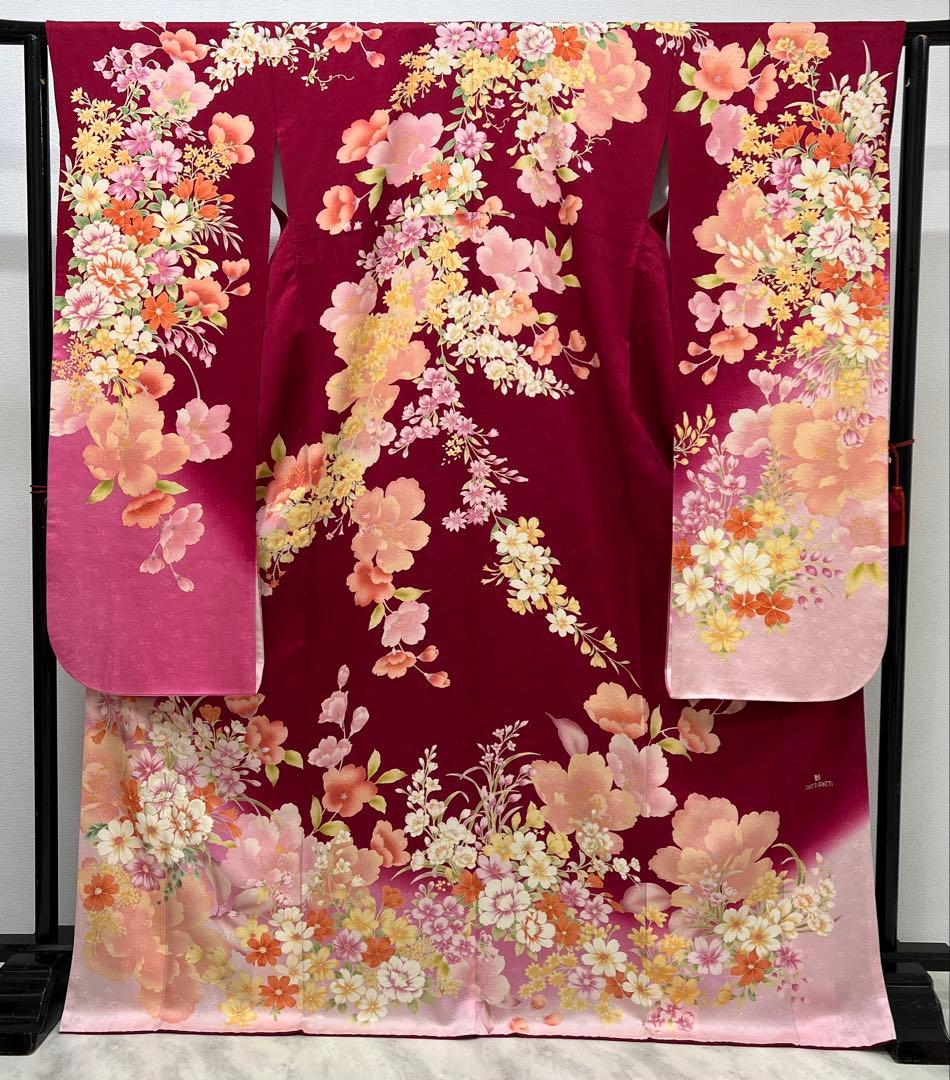 振り袖　フルセット　長襦袢付　金彩加工　刺繍　結婚式　長尺袋帯　成人式　716