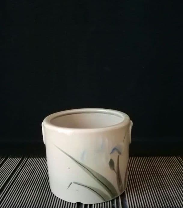 逸品　手焙　手焙り　茶道具　茶席　陶磁器　燕子花図　手描き　和骨董　アンティーク