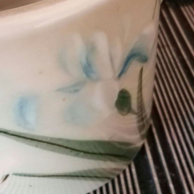 逸品　手焙　手焙り　茶道具　茶席　陶磁器　燕子花図　手描き　和骨董　アンティーク