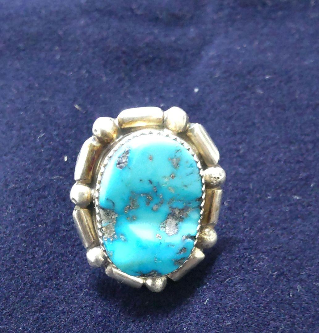 ビンテージ　トルコ石　 スターリングシルバー　指輪　13号
