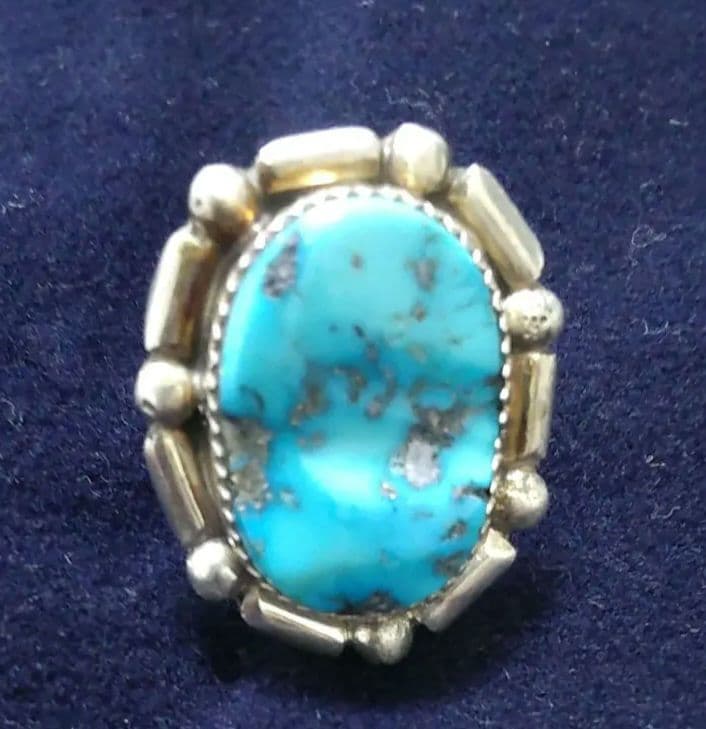 ビンテージ　トルコ石　 スターリングシルバー　指輪　13号