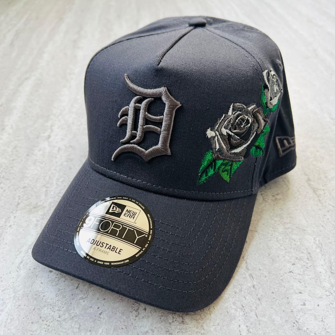 海外限定！ ニューラ デトロイトタイガース Detroit ダークグレー 薔薇