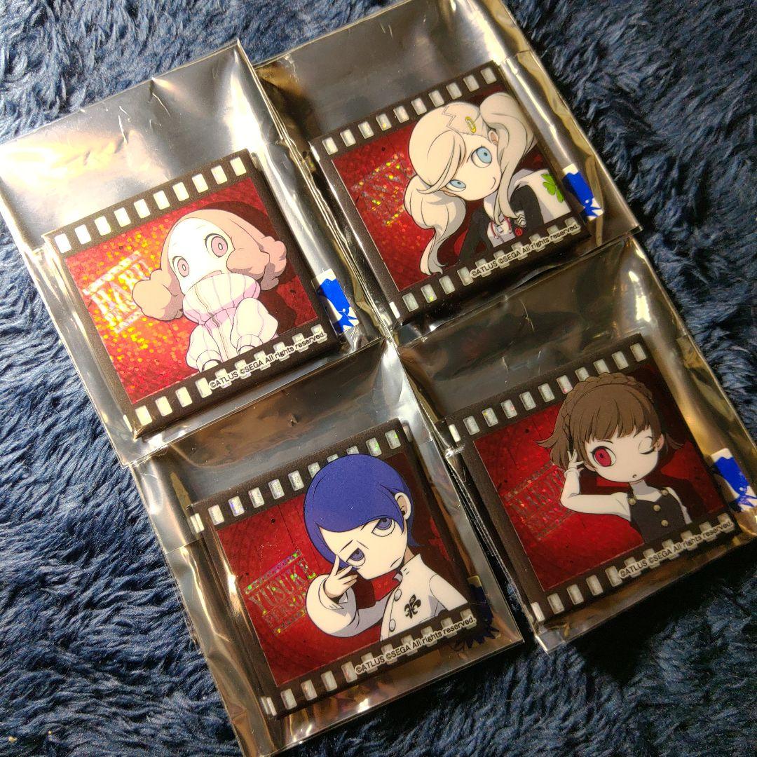 レア ペルソナQ2 缶バッジセット P5 祐介 杏 真 春 スクエア缶バッジ