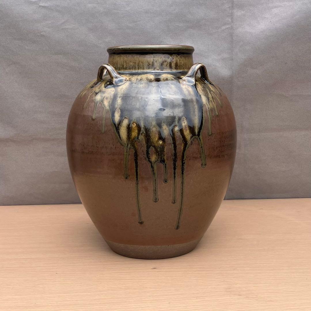 丹波焼 尾中窯 市野克造 飾壷 共箱