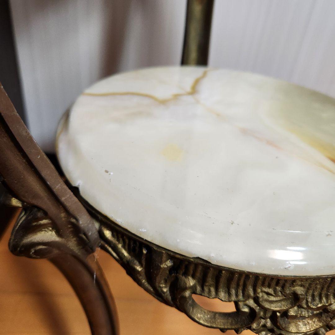 アンティーク家具 大理石 2段 サイドテーブル