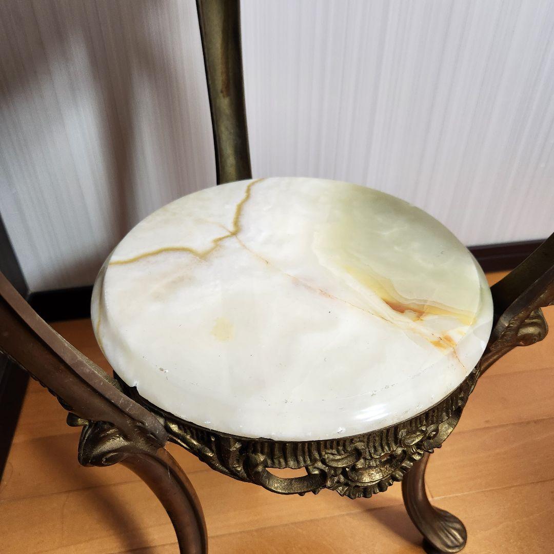 アンティーク家具 大理石 2段 サイドテーブル