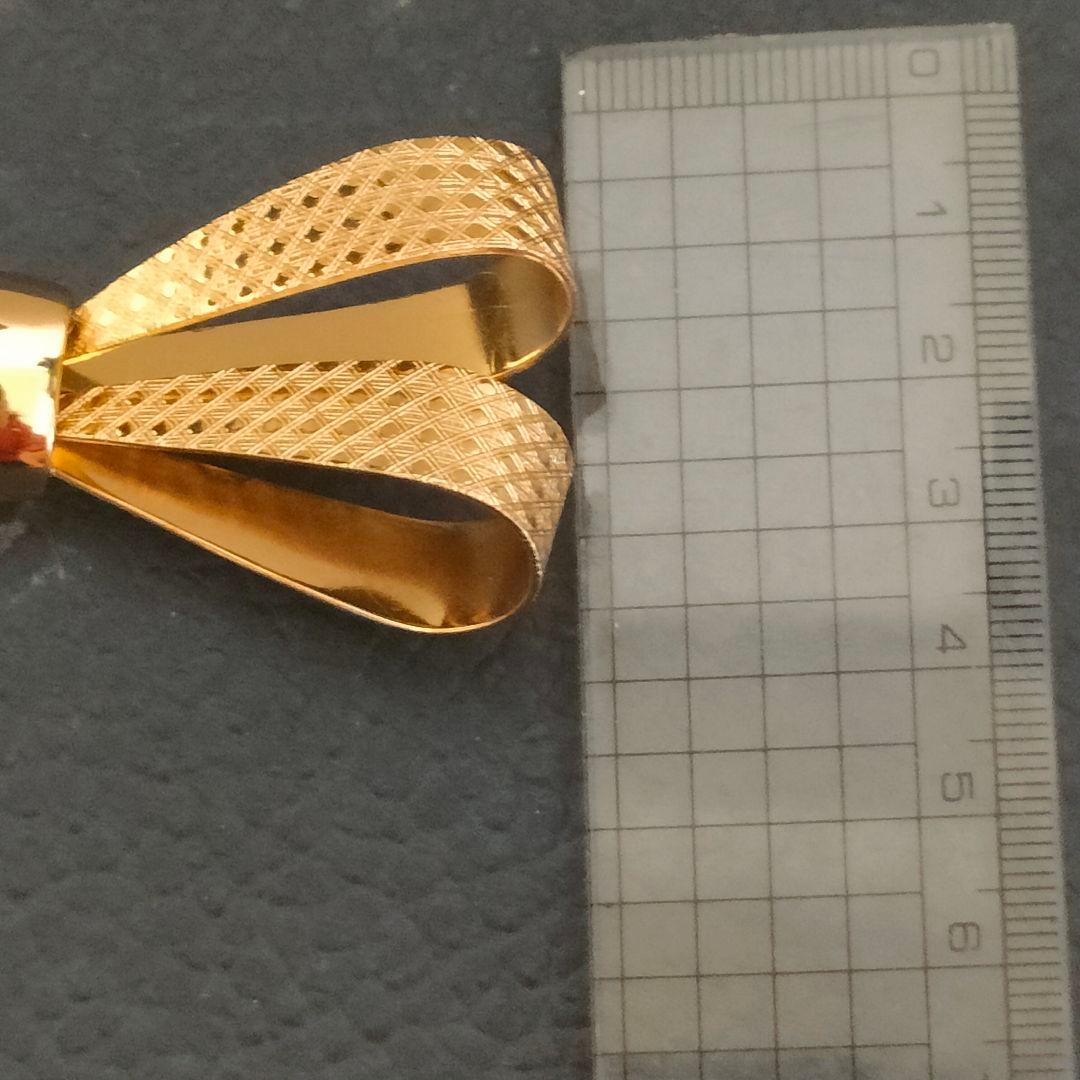 クリスチャンディオール　リボンモチーフ　ブローチ　特大　11cm