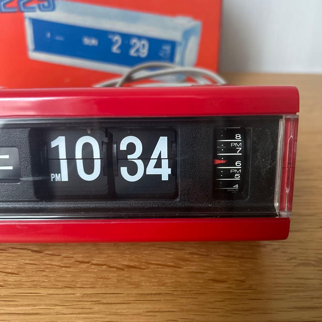 せ*ち様 COPAL 229赤パタパタ時計／フリック時計　箱、説明書付
