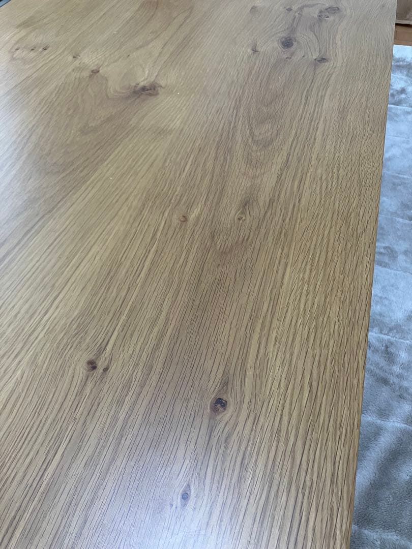 オーク材の薄型こたつテーブル ＜幅120／奥行60／高さ38cm＞　こたつ布団付