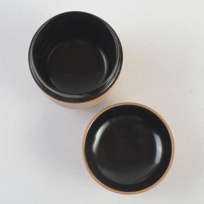 茶道具　佐々木麗峰作　二ツ巴蒔絵　提灯茶器　棗　共箱　V　9557