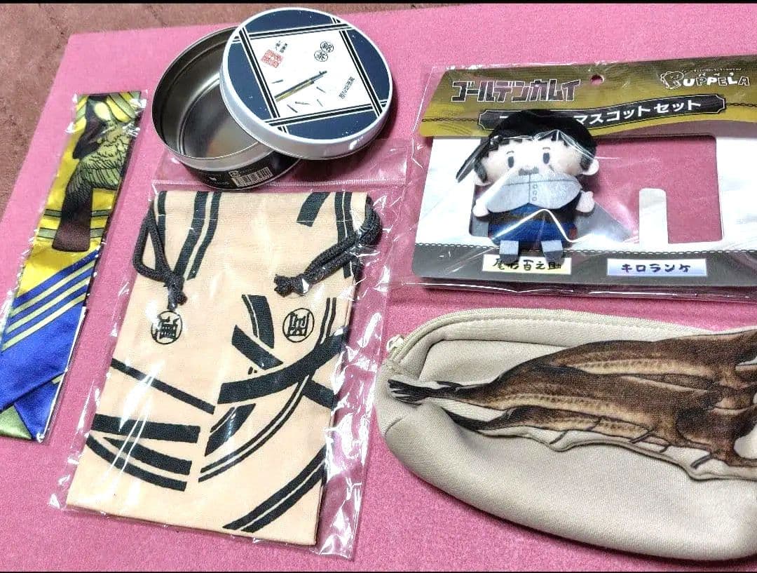 【7点セット】ゴールデンカムイ 尾形百之助 刺青人皮 巾着 リボンスカーフ