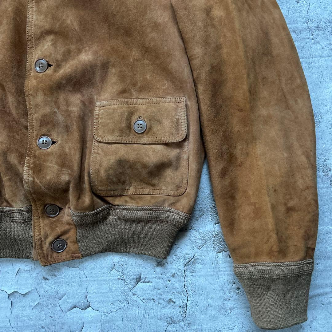 Vintage 80s ユーロ　 レザージャケット　スエードジャケット　52