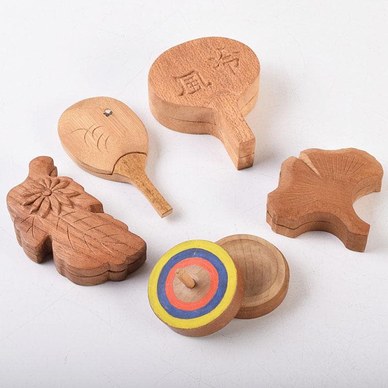 茶道具　木彫　光銘　団扇香合　花葉香合など　５点まとめて　V　R9254