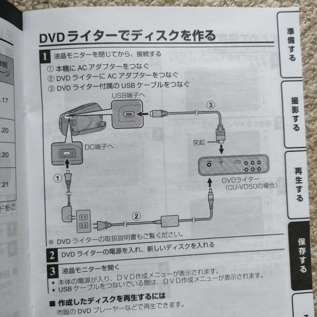 JVC Everio DVDライター CU-VD3 本体とビデオカメラセット