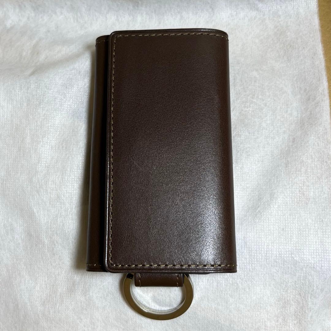 FUJITAKA デュプイボックスカーフ キーケース　チョコ