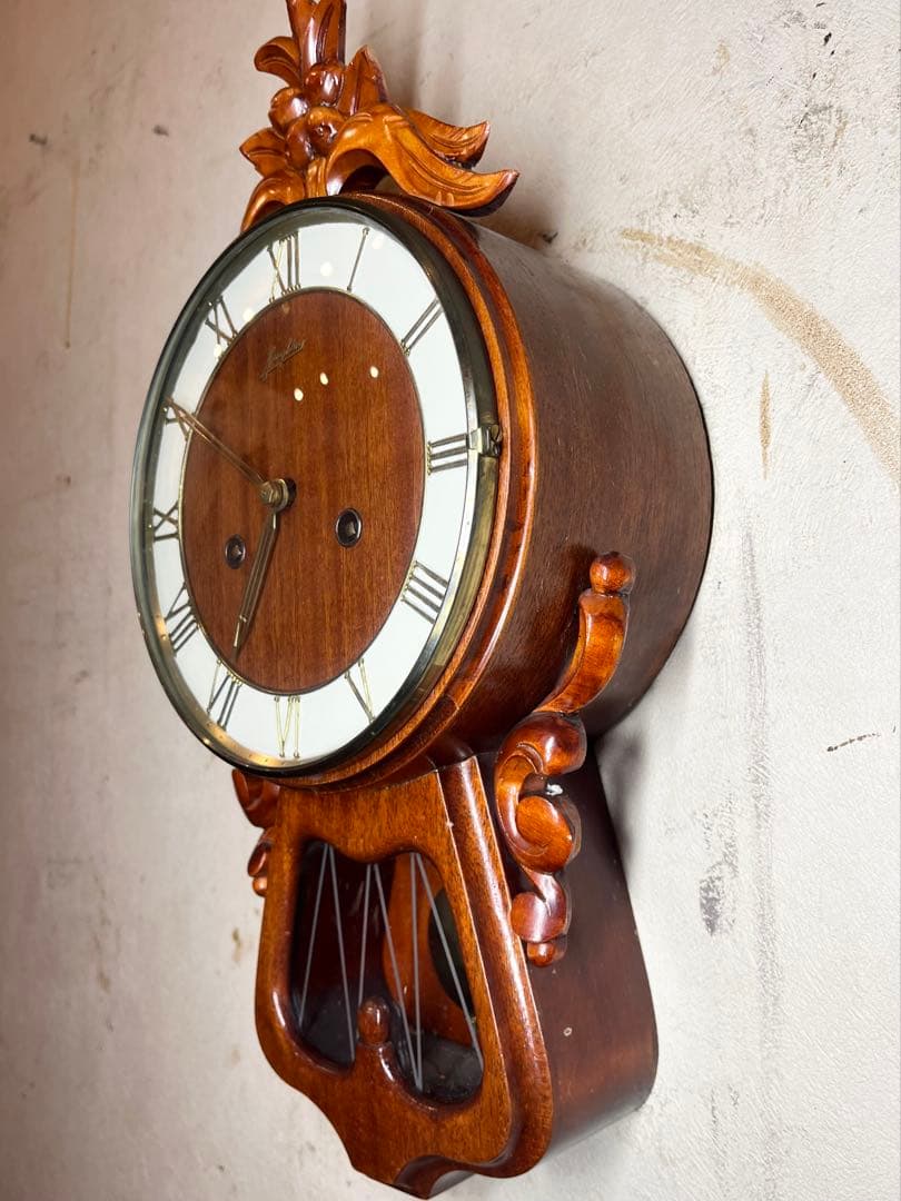 ユンハンス　ミニミニ　珍品　柱時計　古時計　レトロ　振り子　アンティーク　精工舎