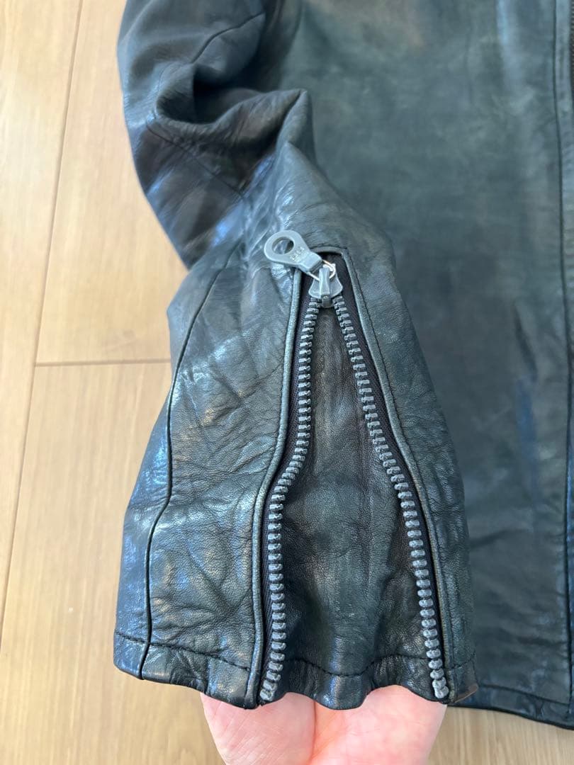 ISAMU KATAYAMA BACKLASH レザー シングル ライダース 黒