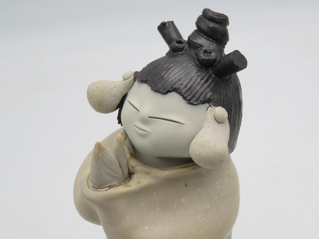 青芳人形 2点セット 陶器人形 森元青芳 砥部焼 オブジェ 置物 インテリア
