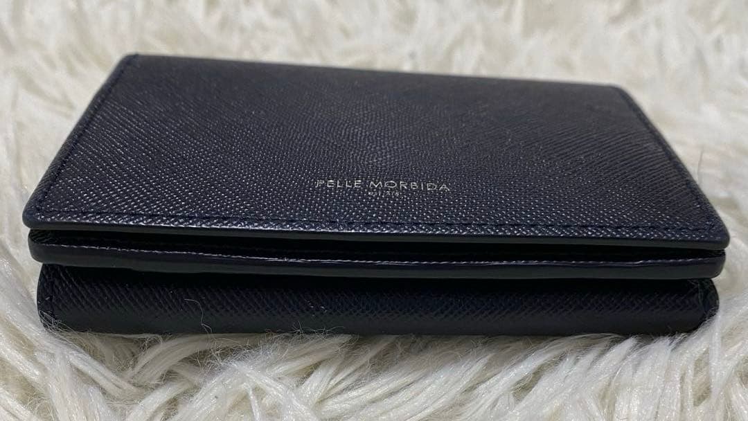 【未使用級✨】ペッレモルビダ 三つ折り財布 サフィアーノレザー ネイビー