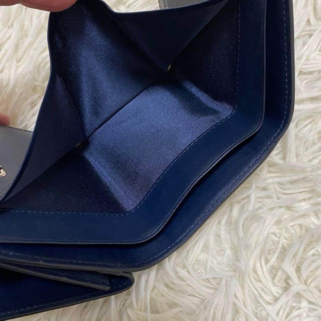 【未使用級✨】ペッレモルビダ 三つ折り財布 サフィアーノレザー ネイビー