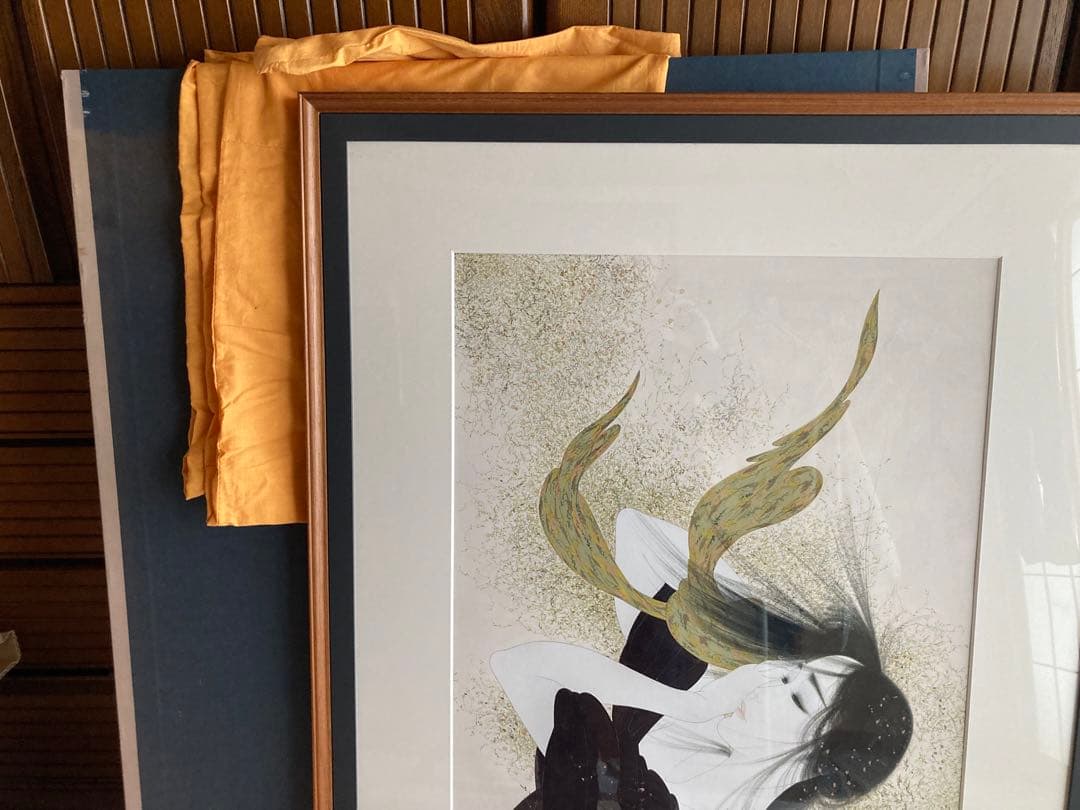 中島潔 「名古屋の女」 直筆水彩画 真作保証