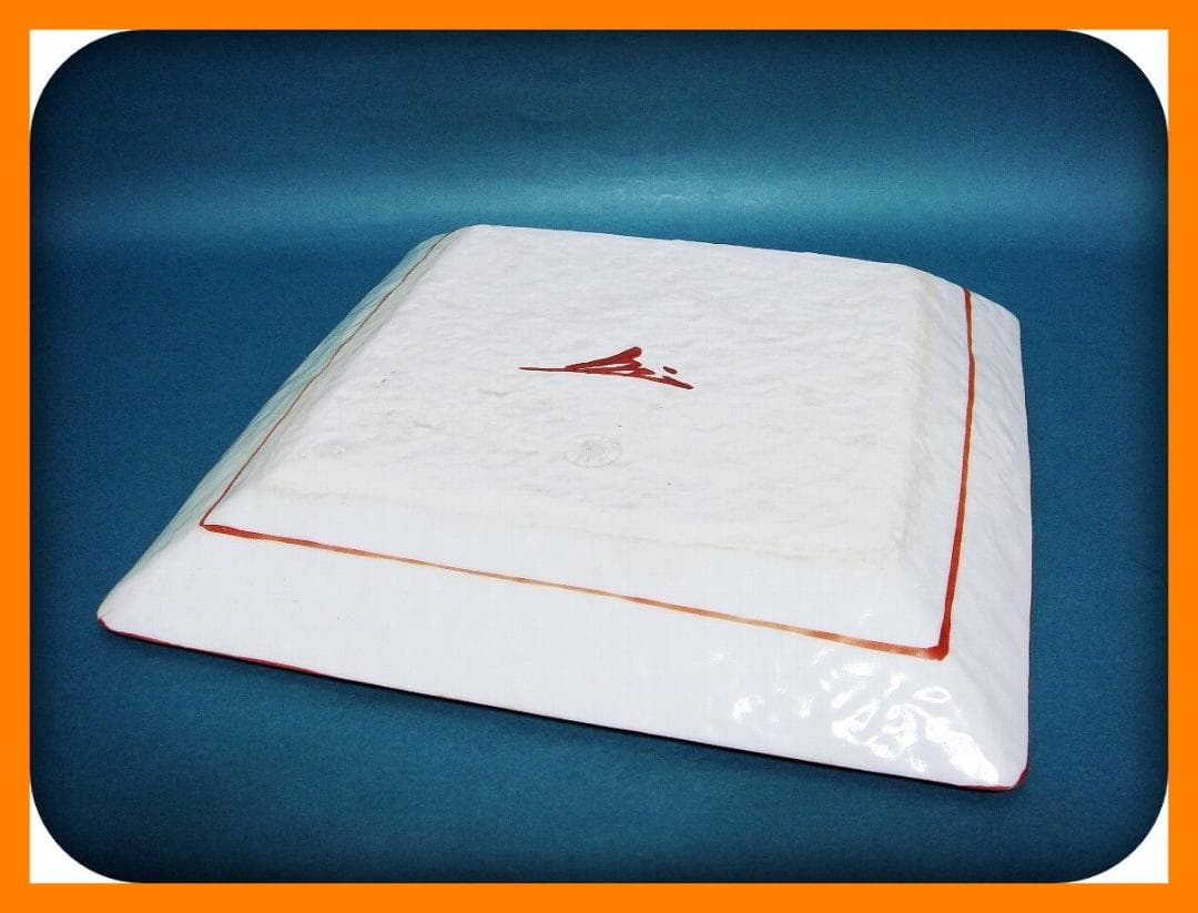 778『呉須赤絵 鳳凰 角皿』　/骨董品 古美術 古玩 アンティーク