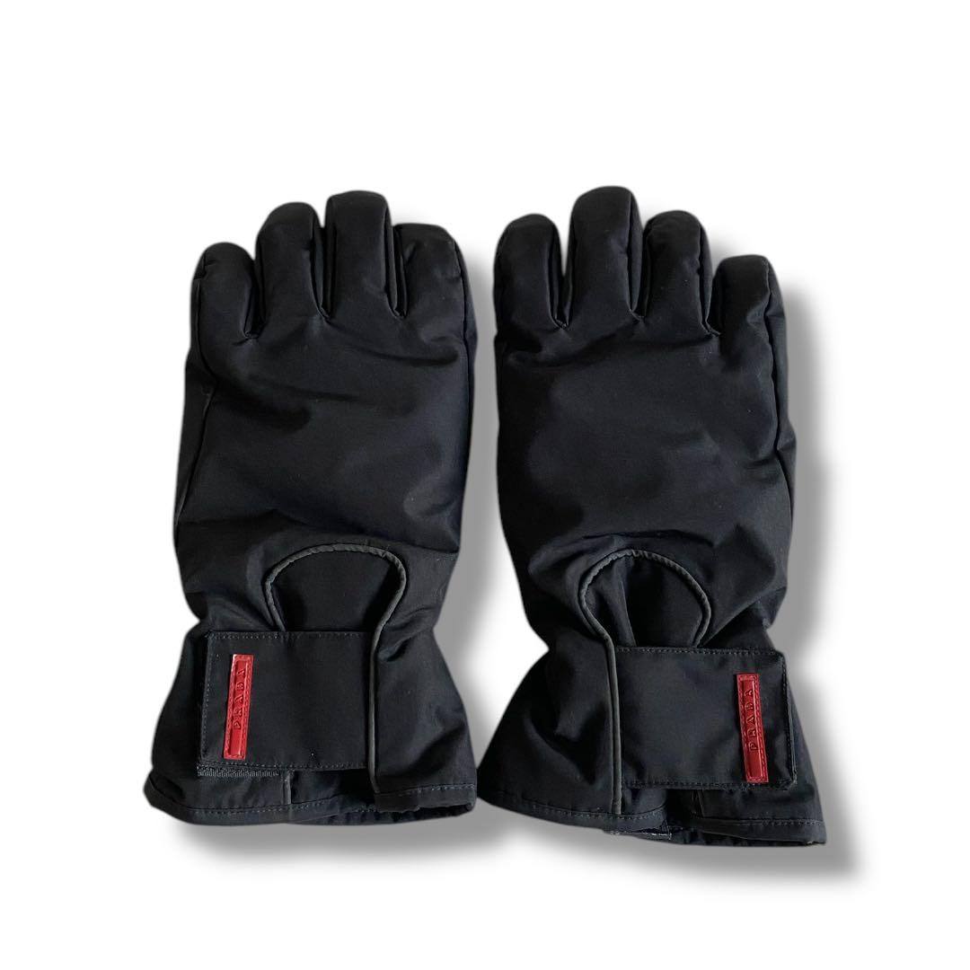 1999FW prada sport globe レザー切り替え中綿手袋