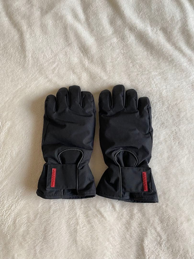 1999FW prada sport globe レザー切り替え中綿手袋