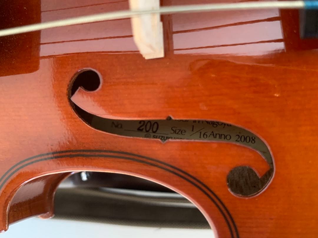 SUZUKI 幼児用 バイオリン No200 1/16 スズキ弓 松脂 ケース