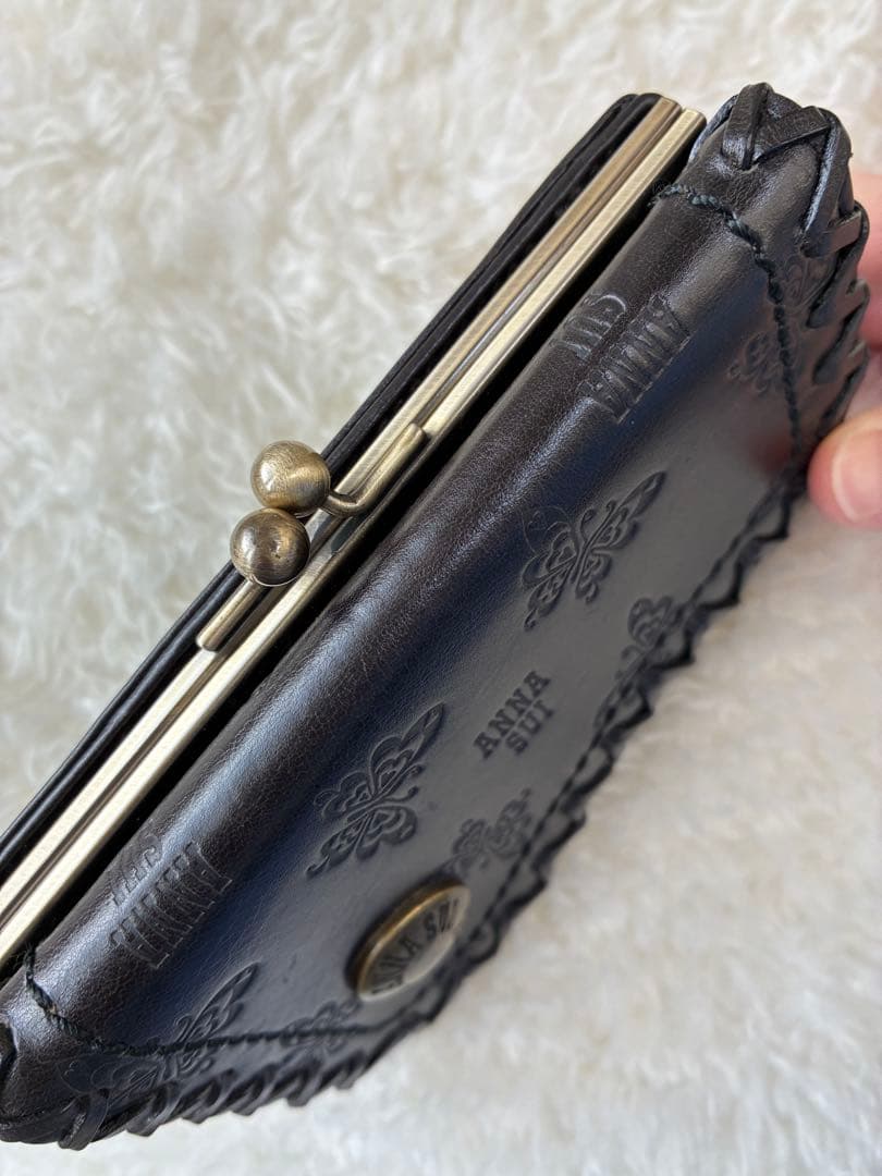 st◡̈⃝︎【新品】【希少品】ANNA SUI がま口　折り財布 ブラック