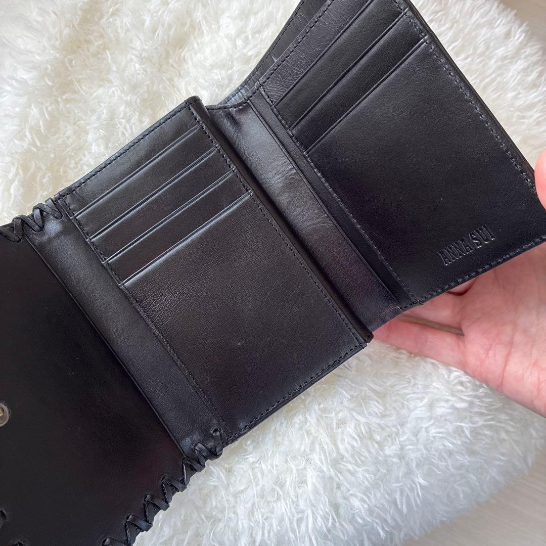 st◡̈⃝︎【新品】【希少品】ANNA SUI がま口　折り財布 ブラック