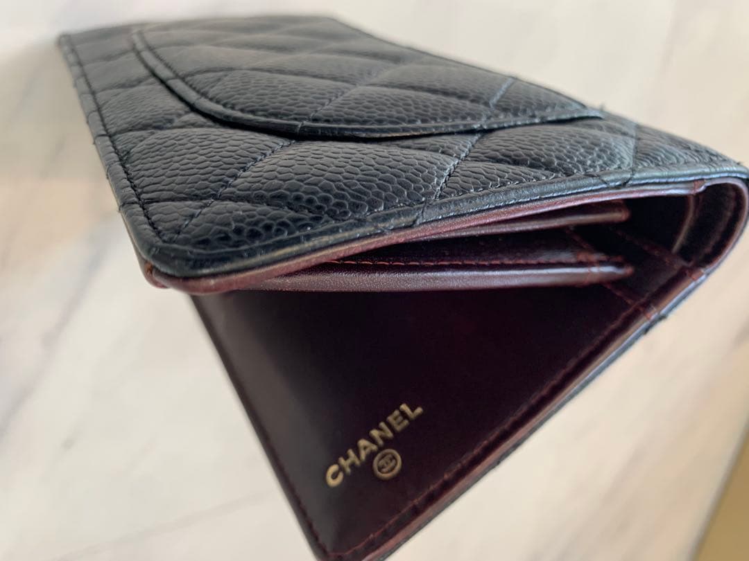 【Paper】 CHANEL キャビアスキン2つ折り長財布／美品