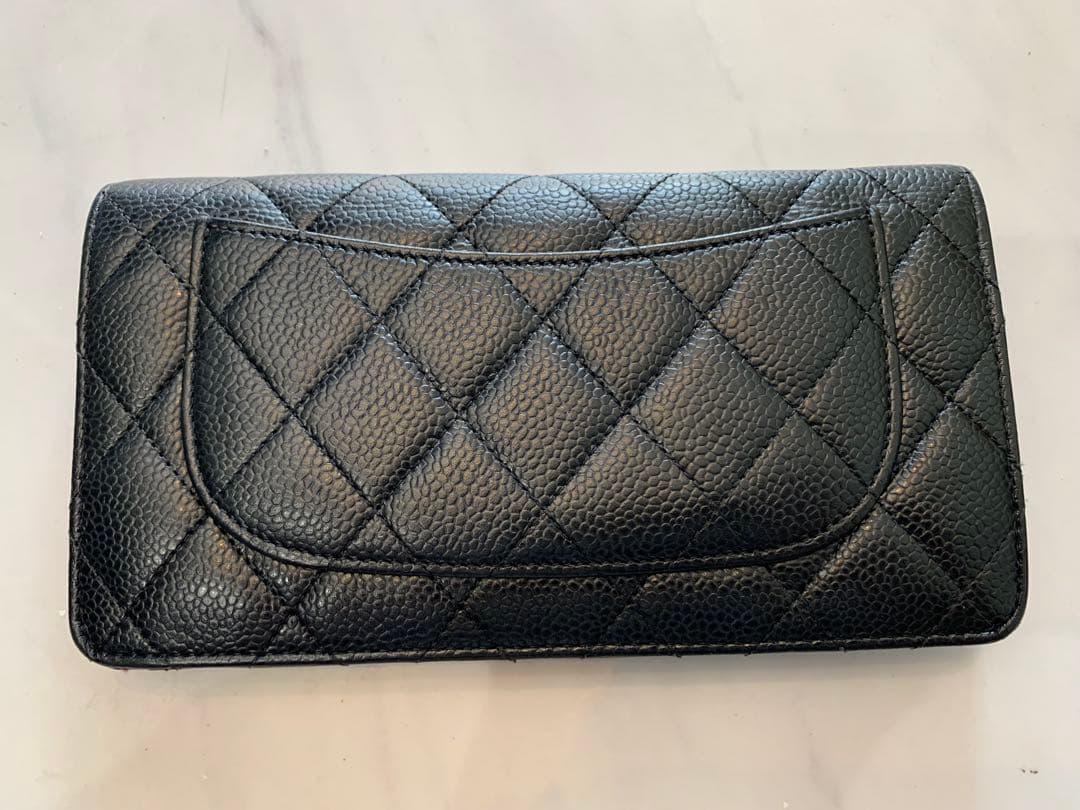 【Paper】 CHANEL キャビアスキン2つ折り長財布／美品