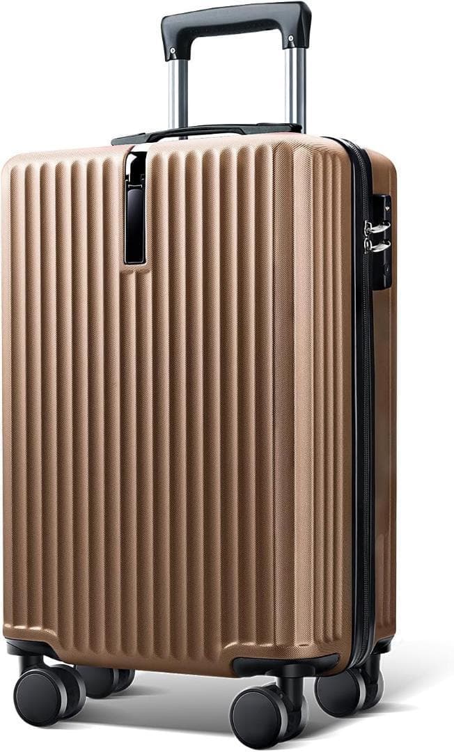 スーツケース 軽量 キャリーケース TSAロック ダブルキャスター S ゴールド