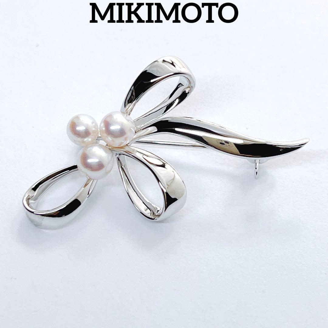 【未使用品】✨MIKIMOTO ミキモト パール　ブローチ　コサージュ　リボン